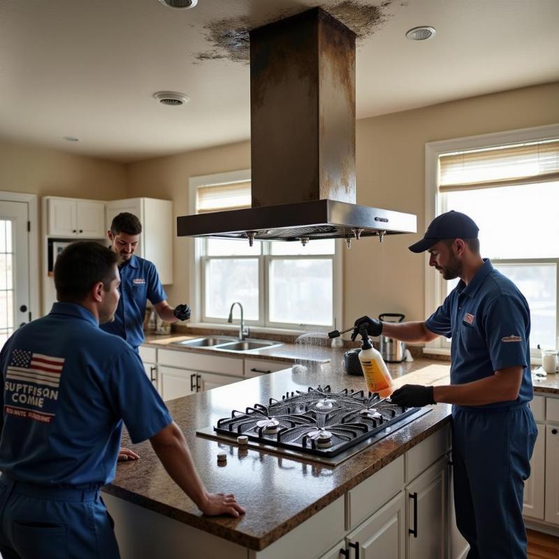 Quy trình vệ sinh ống khói bếp tại nhà chuyên nghiệp của Hồng Tâm Phát với các bước chuẩn hóa.